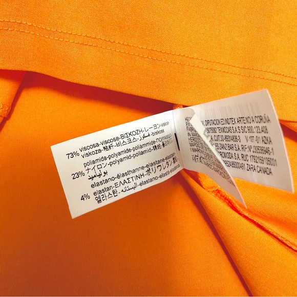 ZARA | NWT ORANGE CUT OUT STRAPLESS METAL RING DRESS STRETCHY SEXY BODY CON - Picture 15 of 15